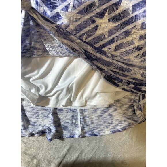 Women’s Catherine’s Blouse Tie Up Blue White Stars Plus 5X - Picture 5 of 9